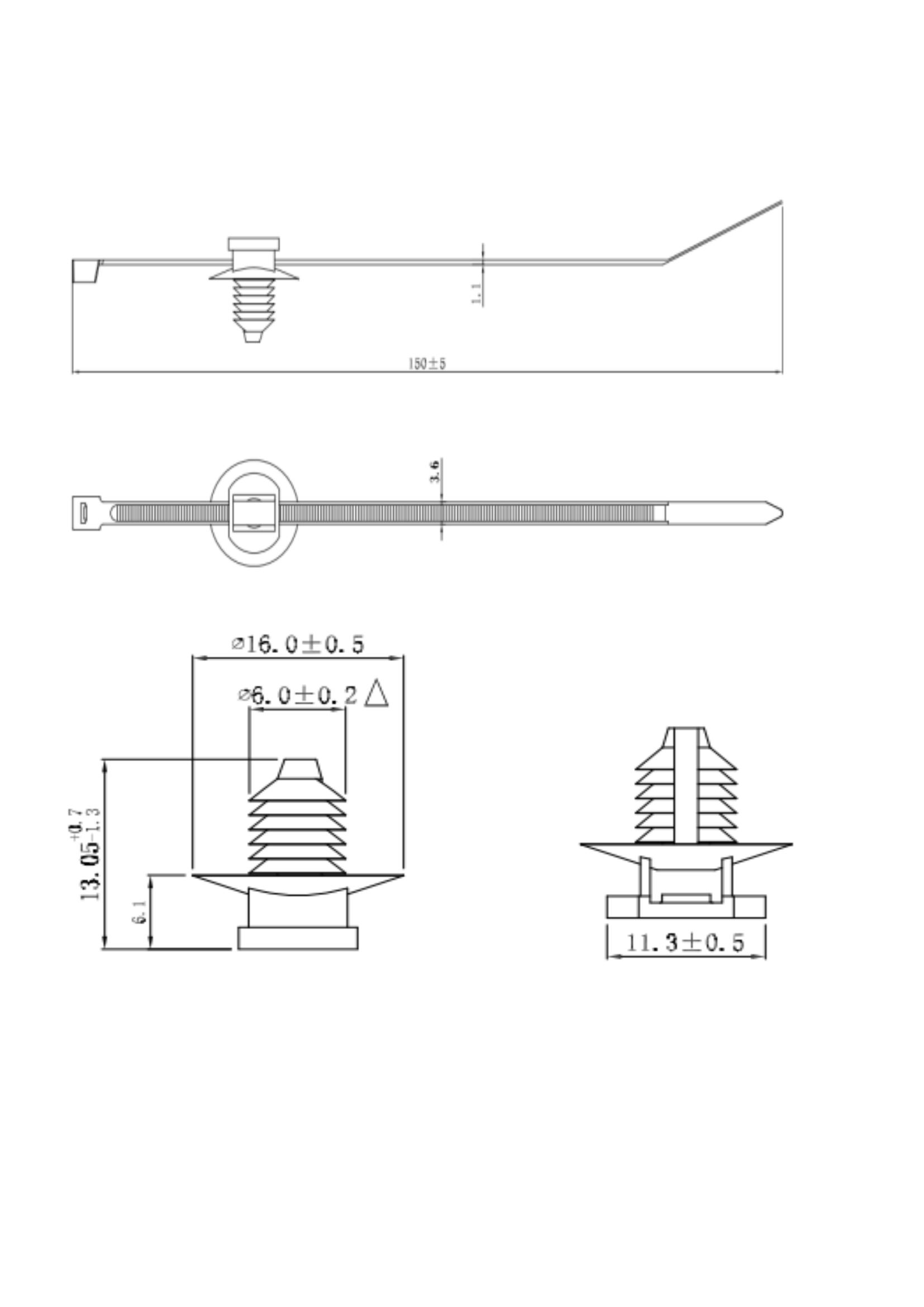 汽車線束扎帶PA型產品規格書